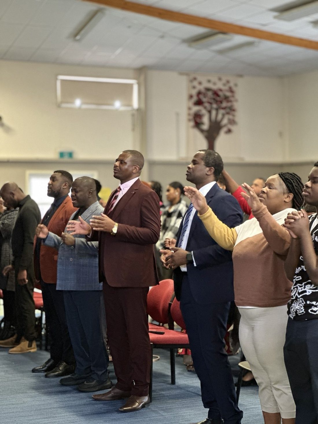 Congregation in worship